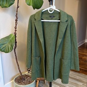 J.Crew Sophie in Heather Fern Green Open-Front Sweater Blazer Cardigan